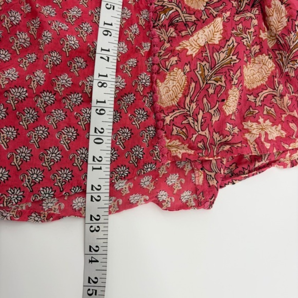 Rachel Zoe Womens Size XS Pink Floral Print Bell Sleeve Blouse Boho Festival - Picture 7 of 7